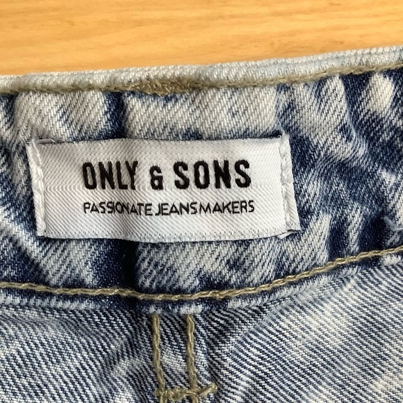 2/$30 ONLY & SONS Light Blue Onsavi Damage Jean Shorts Size M - Picture 8 of 13